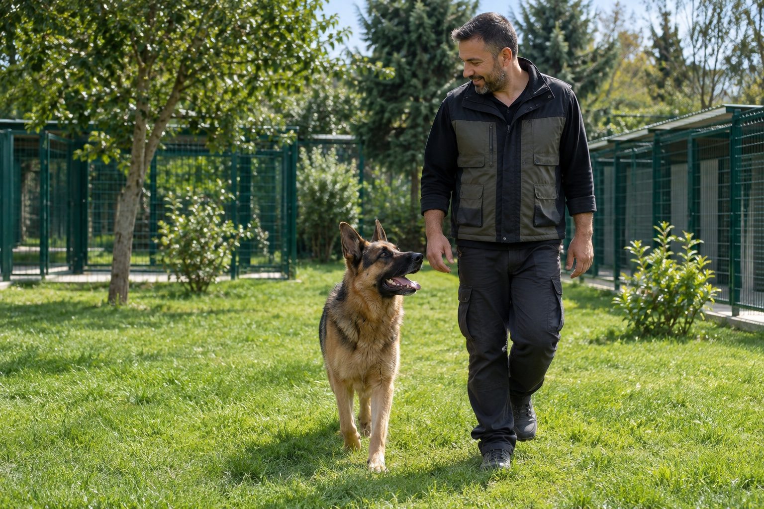 Asil Köpek Oteli bahçesi